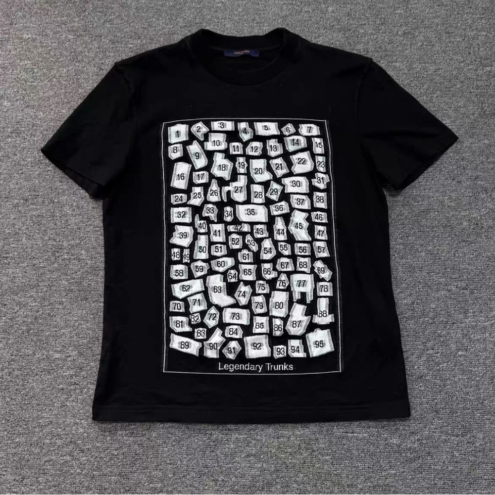 🚩steal authentic Louis Vuitton Black and White Graphic Tee